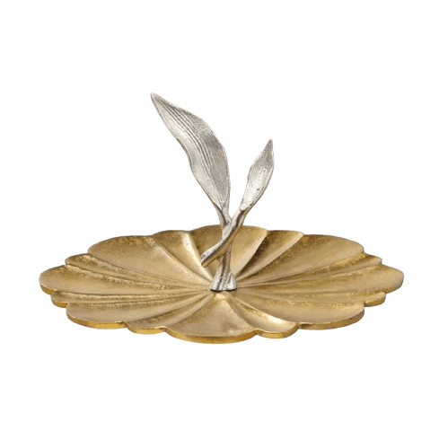 ALUMINIUM ROUND SERVING TRAY (GOLD & POLISH)